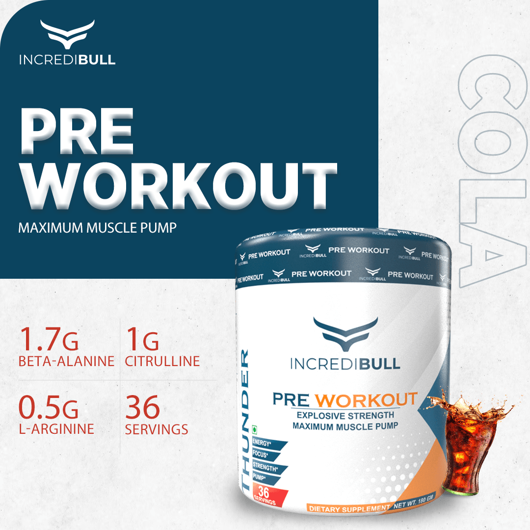 IB Thunder Pre Workout | 1.7 G Beta Alanine | 1 g Citrulline | 0.5 G L-Arginine - Quenchlabz